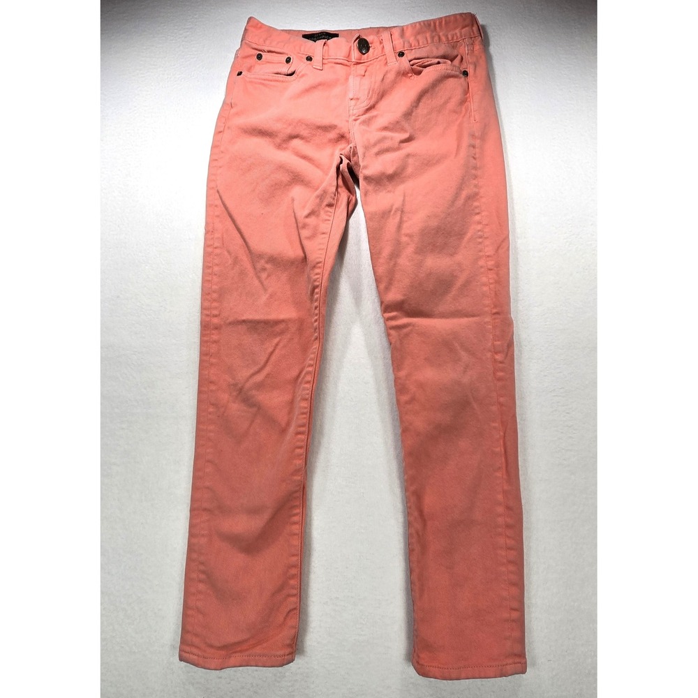 J.Crew Toothpick Ankle Jeans 26 Coral Pink Skinny Stretch Denim Pants‎ 26 Ankle